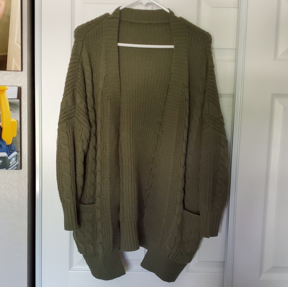 Olive green cardigan